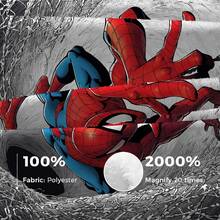 Marvel Spider-Man Themed Flannel Blanket, Featuring A Black, White And Gray Spider Web Tunnel Design, Highlighting The Dynamic Scene Of Spider-Man Traversing Perilous Environments. This Soft And Warm Blanket Can Be Used As A Sofa Cover, Nap Blanket, Or Bedding Decor. - Multicolor - View 11
