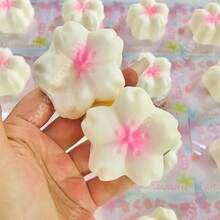 1pc New Soft Squishy Sakura Flower Bread Stress Relief Slow Rebound Squeeze Toy, Birthday/Christmas/Halloween Gift, Perfect Present - Multicolor - View 3