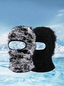 2pcs/1pc Women's Personalized Balaclava Ski Mask Outdoor Cycling Face Cover - A - View 2