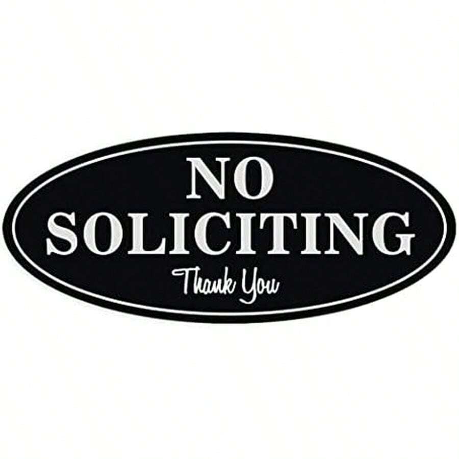 No-Soliciting Sign For House Signs For Home - Premium No Soliciting Thank You Sign For House, Durable UV And Weather Resistant 2.8" X 7", Black With White Letters (1) - 1 - View 1