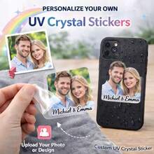 Custom Design Crystal Label With Image, Support Original Image Customization And Transparent Background Customization, Applicable To Cups, Bottles And Glassware - High Quality Multi-Design DIY Handmade Crystal Stickers - Multicolor - View 8