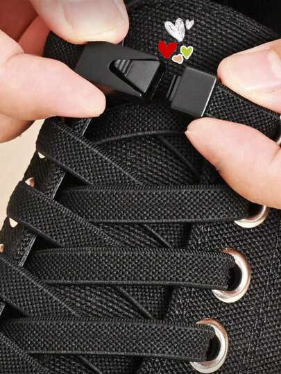 Elastic No-Tie Shoelaces With Buckle, White, Suitable For Sports Shoes, Training Shoes And Casual Shoes, White Shoes, Basketball Shoes, Winter Gift Idea