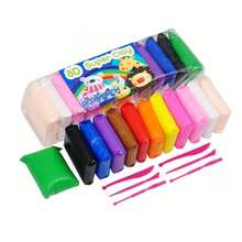 Colored Moldable Clay + Modeling Clay, School Modeling Clay, DIY Figures, Educational - Multicolor - View 2