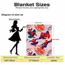 Marvel Spider-Man Themed Flannel Blanket, With Dense Spider-Man Figures And Web Elements, Strong Visual Impact, Main Colors Are Red, Blue And White, Warm And Soft, Can Be Used As Sofa Cover, Nap Blanket, Bedding Decor Blanket, Etc. - Multicolor - View 16