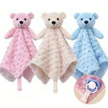 Naninha Bebê Premium Hipoalergênica Flobaby - Ursinho Pelúcia Paninho de Dormir Bege Rosa Azul - Urso Azul Pipoquinha - Visão 5