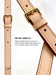120cm Adjustable Vegetable Tanned Leather Shoulder Strap, Commuter Crossbody Strap, Bag Replacement Strap, Suitable For Speed Crossbody Bag PU Strap Modification And Replacement Accessories, Women's Office Bag Decor, Creative Gift For Girlfriend/Best Friend/Mother - Beige - View 4