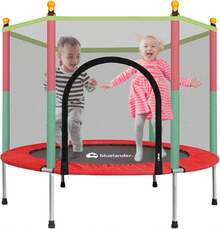Bluelander Trampolín Brincolin para Niños, Niñas, Red , Resortes Reforzados, Barras Acolchadas, Trampolín Infantil  y Resistente para Uso Interiores y Exteriores, 1.40 Metros - Rojo - Ver 4