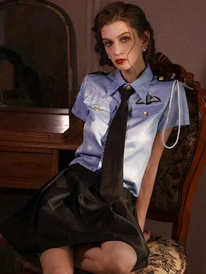 Roleplay Costumes Set, Including Flight Attendant Uniform, Seductive Uniform, Cute Student Uniform, Suitable For Valentine's Day, Christmas, Nightclub Performance, Women's Cosplay