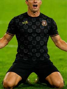 Camisetas de la Selección Nacional de Fútbol de Portugal para el  2026 - Colección unisex y juvenil. Incluye equipaciones profesionales, camisetas cómodas de cuello redondo y ropa dep - Negro - Ver 3
