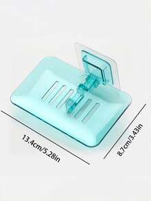 1pc Transparent Soap Dish, Adhesive Wall-Mounted Soap Holder, Suitable For Bathroom, Kitchen, Shower - Multicolor - View 5