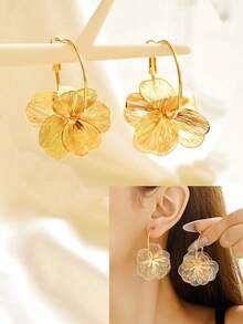 1 Pair Fashionable, Elegant, Creative, High-End Petal Earrings, Suitable For Women's Daily Wear, Parties, Valentine's Day, Bridal Accessories, Christmas And Other Occasions,Beach,Wedding - Multicolor - View 5