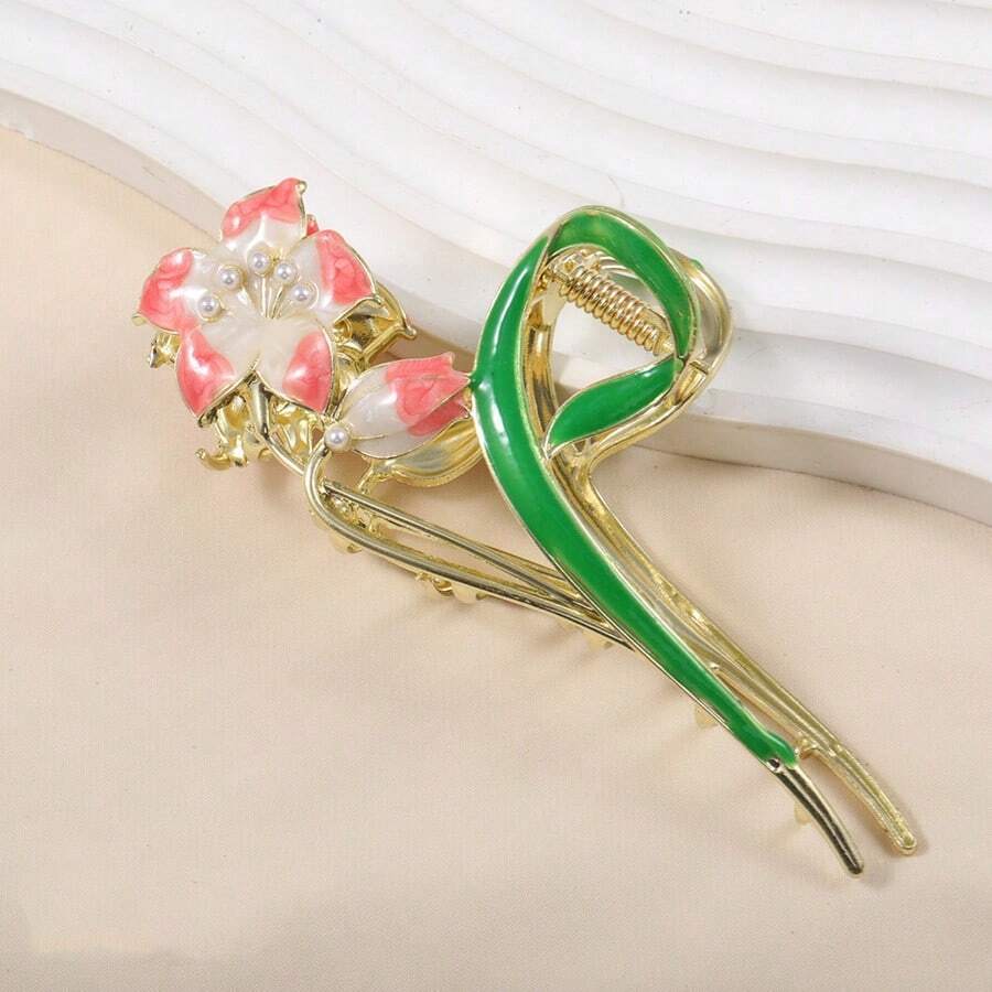 Metal Flower Hair Clips, Claw Flower Hairpins - 型號 3 - 查看 1