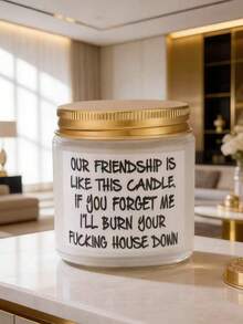 1pc Large Scented Candle, Glass Jar Aromatherapy Candle, Birthday Gift For Female Friends, Friendship Gift For Women, Funny Christmas Gift For Friends, Home Decor, Room Decor, Wedding Decor, Tabletop Decor, Fragrance Gift - Beige - View 1
