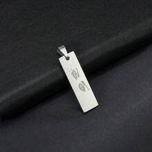 客製化長方形不鏽鋼刻字項鍊，男孩 DIY 情侶禮物首飾 - 款式16 - 查看 2