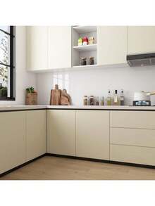 1卷米色纯色自粘壁纸,可移除PVC贴纸,适用于卧室、客厅家居装饰墙面,家具翻新,DIY简易安装,尺寸:15.7英寸 x 39.3英寸/118.1英寸/196.8英寸 - 米色 - 查看 15