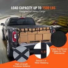 Rete di trasporto merci - 72*57 Zoll mit Mesh, 1500 lbs, nicht wasserdicht - Visualizzare 2