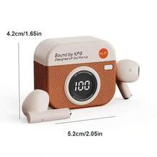 Briame无线耳机，带摄像头设计，入耳式运动耳机，带麦克风，支持免提控制，180mAh电池 - 查看 2