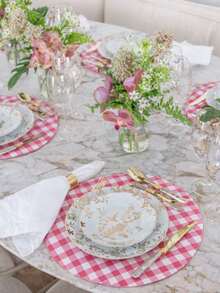 Kitchen Table Runners - Màu Hồng Tươi - Xem 4