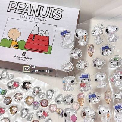  1pc Snoopy Crystal Relief Bubble Stickers Cartoon Cute Account Materials Student Stationery Decoration Stickers New Year's Gift, Valentine's Day Gift, Easter Gift (Stochastic Style)