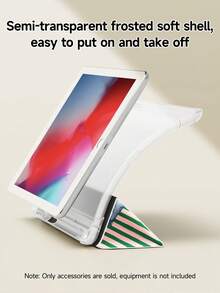 1pc Green Striped Fish Illustration Pattern Tablet Protective Case, Compatible With 10.2" 2021/2020 10th/9th/8th Gen, (A16) 11" 11th Gen 2025, Galaxy Tab A8 10.5" 2022, / Tablets, With Pencil Slot, Auto Sleep/Wake Cover - Multicolor - View 5