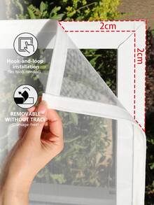 White Zipper Window Screen Set, No-Drill Hook & Loop Install, Breathable Mosquito Net, Removable & Reusable For Home Windows - White Zipper Screen - View 5