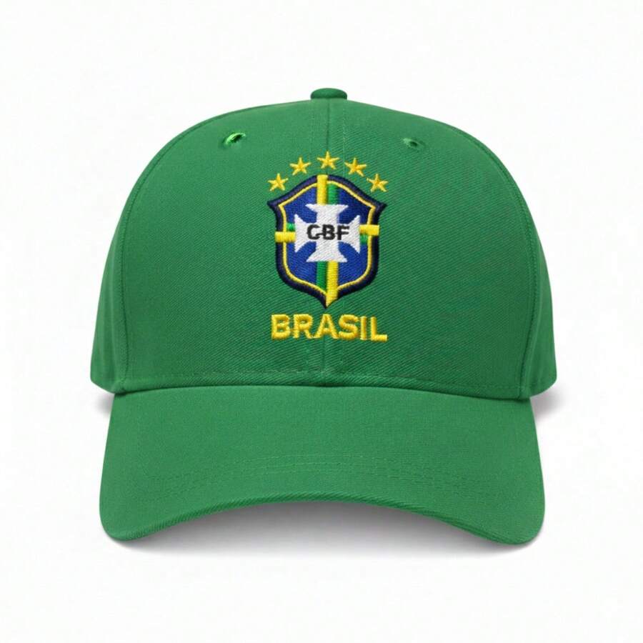 Brazil National Team World Cup Embroidered Unisex Adjustable Baseball Cap - Y2K Style Green Baseball Cap With Sun Protection For Beach, Travel And Everyday Use - 綠色 - 查看 1