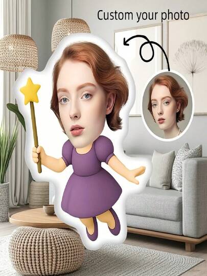 Custom Face Portrait Throw Pillow, Personalized Contour Cushion, Suitable For Mother's Day, Customized Photo Gift, Best Mom Sofa Decor