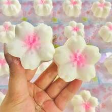 1pc New Soft Squishy Sakura Flower Bread Stress Relief Slow Rebound Squeeze Toy, Birthday/Christmas/Halloween Gift, Perfect Present - Multicolor - View 7