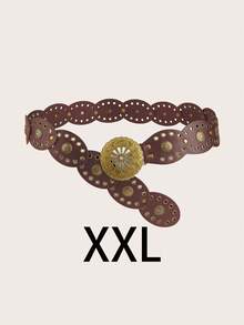 1pc Plus Size Bohemian Rivet Patchwork Belt, Chunky Belt, Studded Belt, Suitable For Dresses, Coats, Sweaters, Casual Wear, Pants, Suitable For Parties, Gatherings, Dates, Campus, Shopping, Music Festivals, Holiday Gifts, Summer, Must-Have For Plus Size Women - C - View 7