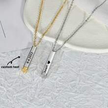 Personalized Custom Double Layer DIY Engraved Necklace Girl's Stainless Steel Jewelry Accessory Gift - Style 28 - View 1
