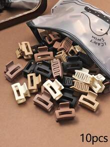 10/20/30个装小方波浪发夹，黑色、白色和棕色可选，适合学校、大学、秋冬假期佩戴的发饰 - 彩色 - 查看 7