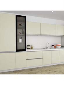 1卷米色纯色自粘壁纸,可移除PVC贴纸,适用于卧室、客厅家居装饰墙面,家具翻新,DIY简易安装,尺寸:15.7英寸 x 39.3英寸/118.1英寸/196.8英寸 - 米色 - 查看 11