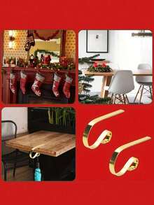 多功能金属挂钩，无需钻孔或粘合，适用于桌面，S型免钻孔金属挂钩，壁炉挂钩，金属挂钩 - 彩色 - 查看 3