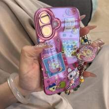 Japanese Cute Anime Cartoon Glitter Mobile Phone Case For 17 16 15 14 13 12 11 Pro MAX Plus Y2K Kawaii Cover - A - Xem 4