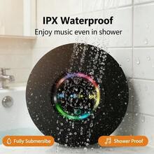 Waterproof Bluetooth Shower Speaker With RGB Light, Strong Suction Cup Wireless Speaker For Bathroom, Loud Bass Portable Speaker With Mic & Free Charging Cable - View 2