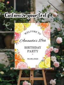 Customized Name And Date Vinyl Poster - Birthday Welcome Sign With Vertical Hanging Rope, Suitable For Decoration, Spring/Summer Party Decor, Events, Name Plates, Banners, Personalised Birthday Things, Birthday Gift - Multicolor 5 - View 2