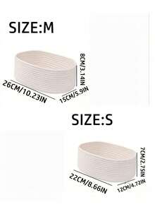 Cesta de almacenamiento ovalada tejida a mano con cuerda XqYBB, pequeña cesta colgante tejida, adecuada para la sala de estar, el dormitorio, la sala de juegos, puede almacenar aperitivos, cesta tejida con cuerda DIY, decoración navideña, regalos, almacenamiento de juguetes, esencial para volver al colegio - Blanco - Ver 18