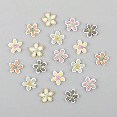 30朵随机颜色可爱迷你布艺花朵，可用于服装、鞋子、包包装饰、发夹和珠宝制作，亦可作为家居装饰材料。