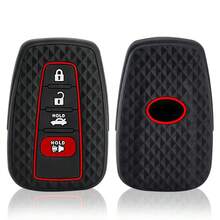 Silikonhülle für Autoschlüssel mit 3/4 Tasten für CHR Camry Corolla RAV4 Highlander C-HR Prius Land Cruiser Prado - Schwarz - Übersicht 9
