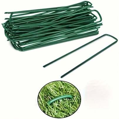 20个U型园林景观钉，金属锚钉，用于固定屏障布、地被植物、围栏和人造草坪