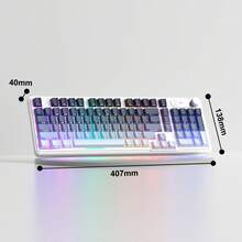 MageGee GK960 Wireless Gaming Keyboard, RGB Tri-Mode Wired/BT/2.4G Creamy Keyboard With Number Pad, 4000mAh Battery, Knob Control, Side Printed Keycaps, 19-Key Anti-Ghosting - 黑藍 - 查看 8