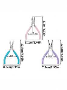 3件套珠宝钳套装，包括尖嘴钳、圆嘴钳、剪线钳和链钳，专为珠宝制作、维修、绕线、串珠和工艺设计。 - 3件裝 - 查看 2