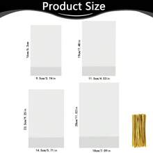 35PCS Clear Bottom Gusset Cellophane Gift Bag With Golden Kink, Cello Packaging For Party Gift And Wedding Gift Packaging - View 3