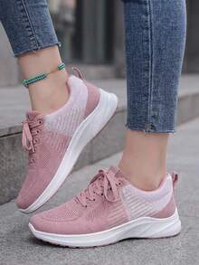 Women's Breathable Mesh Sports Shoes With Lightweight Design - Pink - View 1