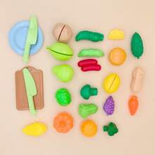 25pcs Funny Cutting Food, Fruit & Vegetable Toys, Pretend Play Food Toy Set, Suitable For Early Basic Skills Development, Children's Party Favors, Birthday Party Gifts, Christmas & Thanksgiving Gifts - Multicolor - View 10