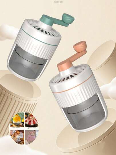 1 Set Mini Hand-Cranked Ice Maker/Home Ice Maker, Portable No-Electricity Ice Crusher, Summer Refreshing Ice Shaver, Seafood Preservation Ice Maker, Manual Quick Ice Maker, Suitable For Kitchen, Home Gatherings, Outdoor Activities, And Beverage Shops