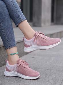 Women's Breathable Mesh Sports Shoes With Lightweight Design - Pink - View 5
