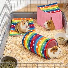 Đường hầm cho chuột lang và chuột hamster, đường hầm và ống dẫn cho thú cưng nhỏ, ống và thảm đường hầm bằng len mềm cho động vật nhỏ, phụ kiện góc chuồng trú ẩn, thích hợp cho chuột lang, thỏ, chồn, chinchilla, nhím, v.v. - Xem 9