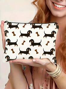 Una bolsa de cosméticos impresa; Un regalo creativo para mujeres; Un embrague con cremallera; Una pequeña monedero; Un artículo esencial para viajar; Y una bolsa de almacenamiento sugerida para colegas. Bolsa de maquillaje - Ver 5