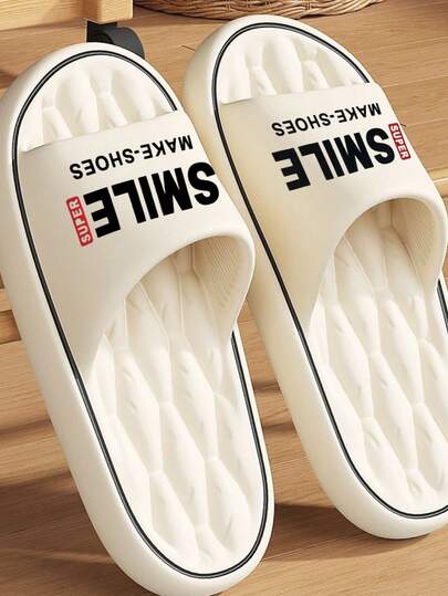 New Fashion Edge-Embellished Diamond Pattern Letter Print Ins Women's Slippers For Students/Men/Women, Office/Bathroom/Home/Hotel/Apartment/Travel/Indoor/Outdoor/Dormitory Flip-Flops For New Home Move-In/Couple Gift/Travel Essentials. Thick Sole, Soft, Comfortable, Lightweight, Easy To Clean, Lasts Long Without Causing Foot Fatigue. Available In All Four Seasons (Spring, Summer, Autumn, Winter).